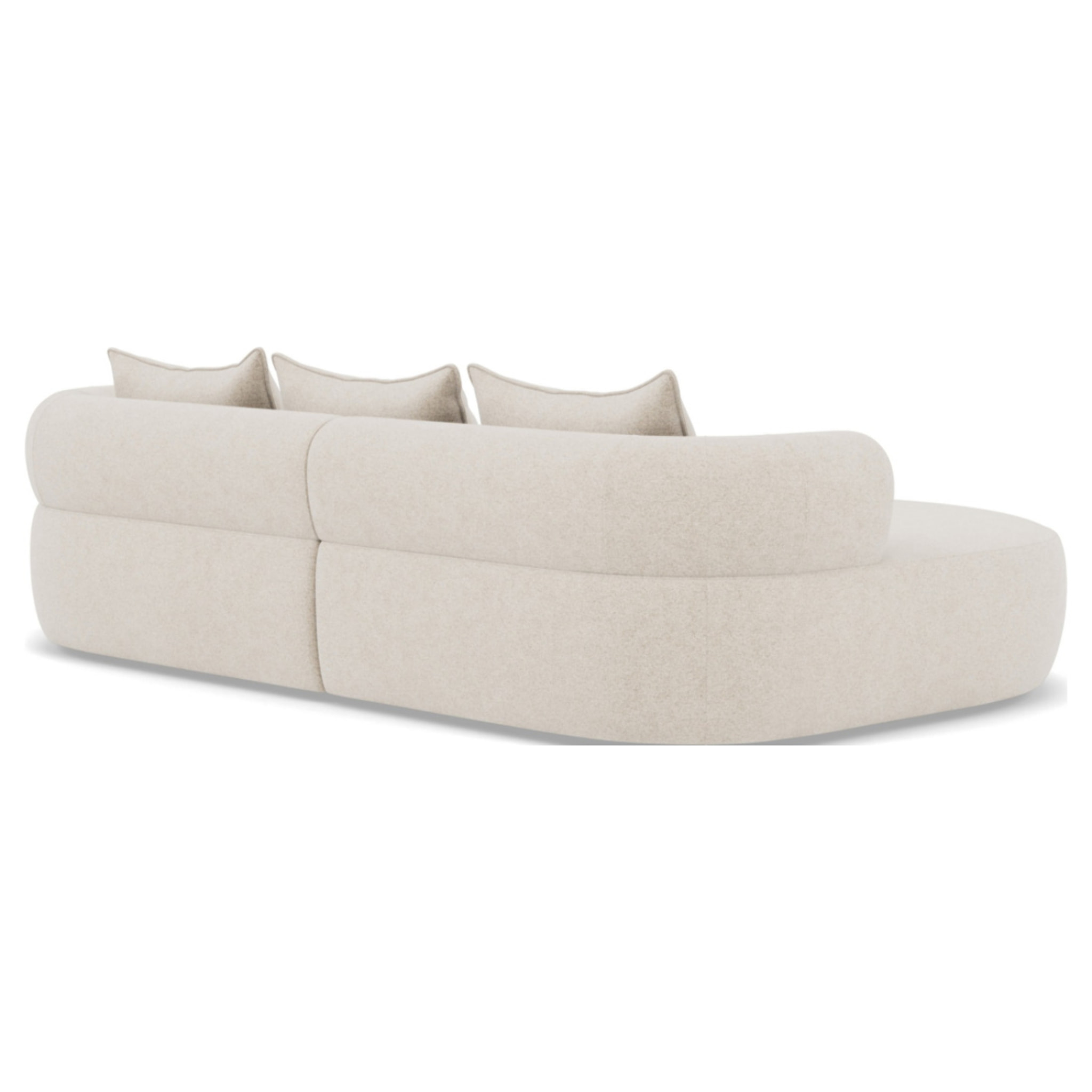 Angela - canapé d'angle gauche 4 places en velours texturé - Beige