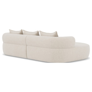 Angela - canapé d'angle gauche 4 places en velours texturé - Beige