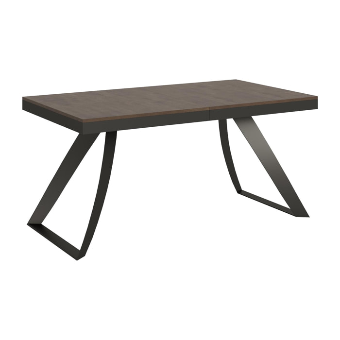 Table extensible 90x160/420 cm Proxy Evolution Noyer cadre Anthracite
