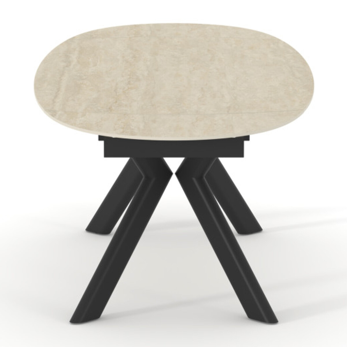 Table extensible 180 à 260 cm ovale en céramique effet travertin - SYDNEY