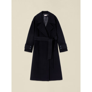Oltre - Cappotto doppiopetto misto lana - Blu