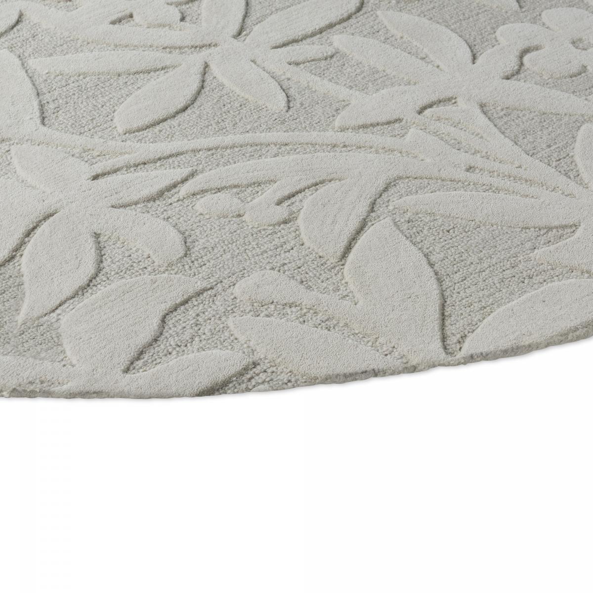 Tapis rond fait main en laine motif floral ALTA