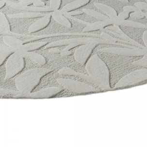 Tapis rond fait main en laine motif floral ALTA