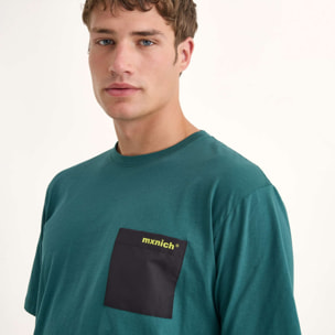 Camiseta MUNICH Ride streetwear hombre de algodón orgánico verde