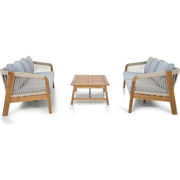 Salon de jardin 6 places en bois FSC - SYMI