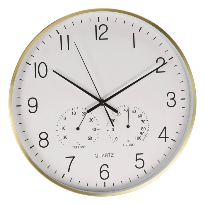 Well home reloj de pared formato redondo color blanco ø38x4,2cm