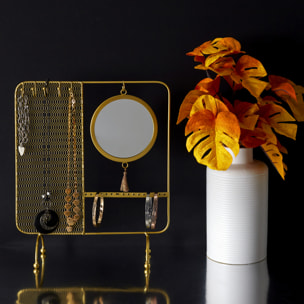 Porte Bijoux Miroir Filaire Metal 35.5x30x10cm