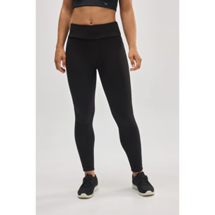 Leggings termici in pile nero stile sportivo