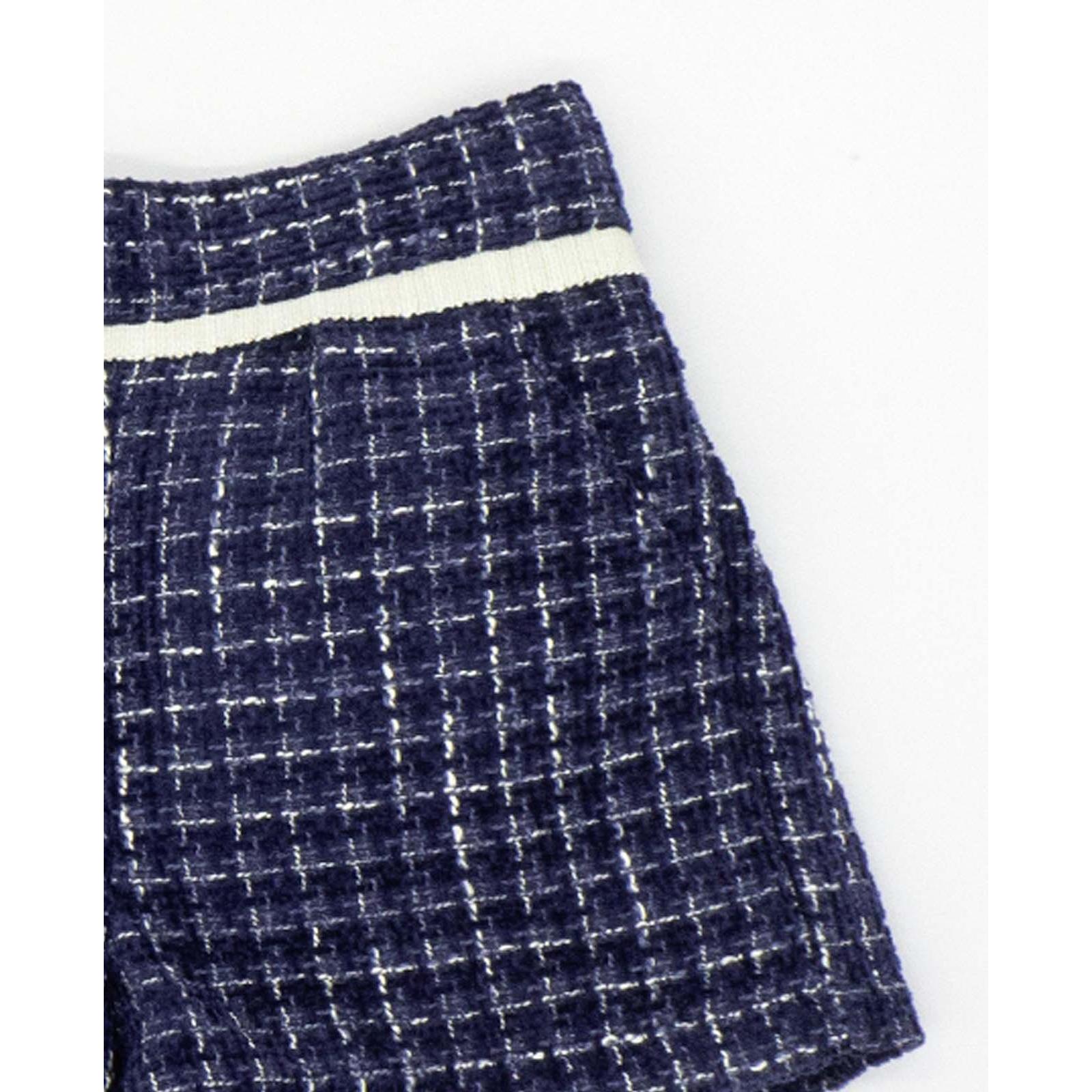 Short chanel azul marino con cinta blanco