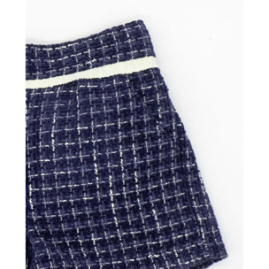 Short chanel azul marino con cinta blanco