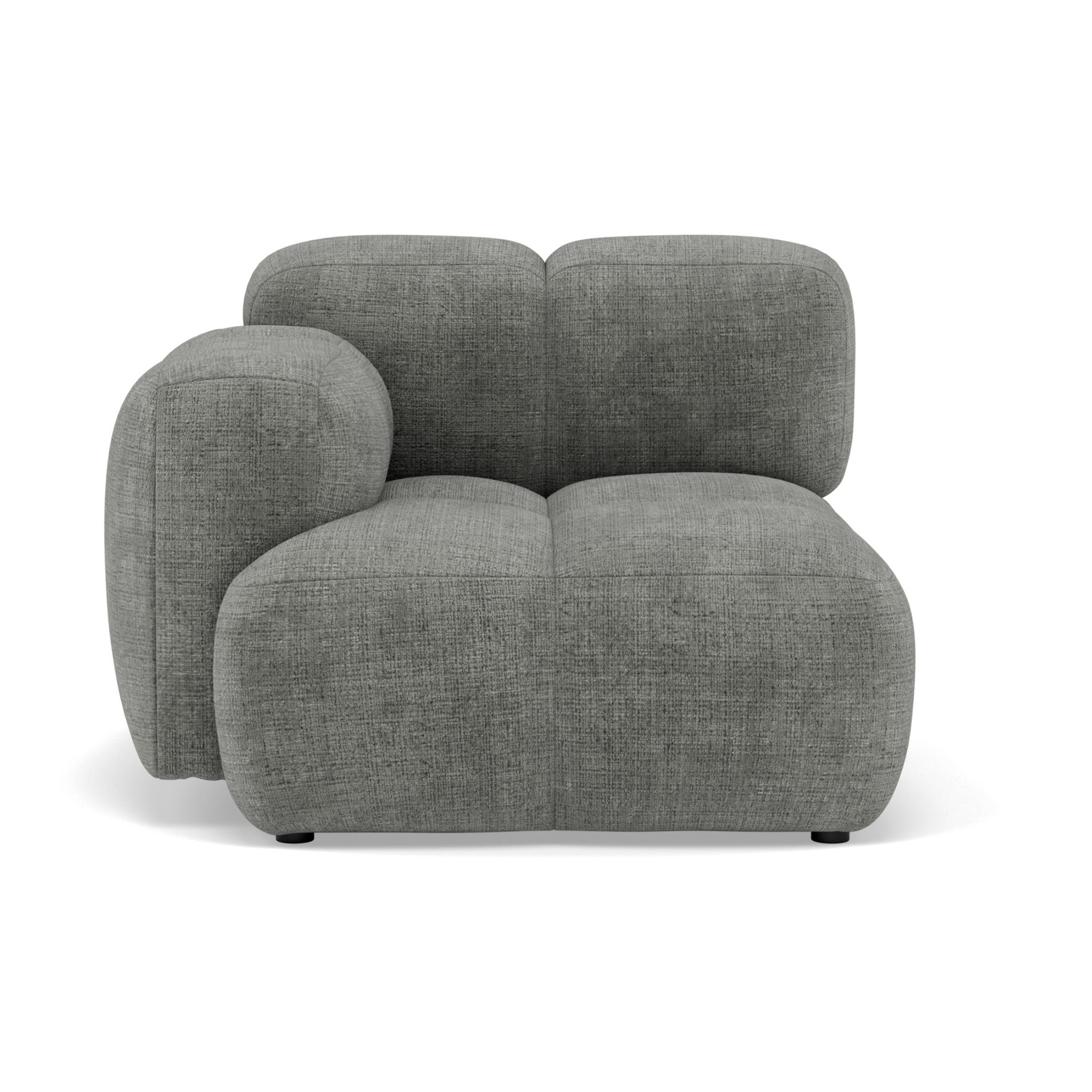 Grace - module d'assise gauche en velours texturé - Gris