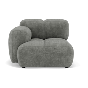 Grace - module d'assise gauche en velours texturé - Gris