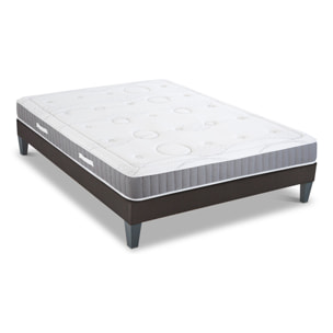 Ensemble Matelas Intuition & Sommier KIT15, Mémoire de Forme, technologie Tri-Lattes, Soutien Ferme, Mousse Haute Densité Recyclée