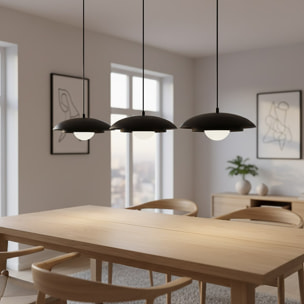 Lampada a sospensione SKIN in acciaio nero e vetro