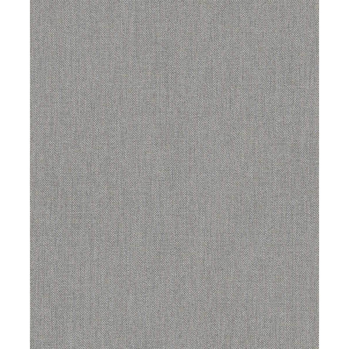 Papier peint uni effet toile jute gris anthracite
