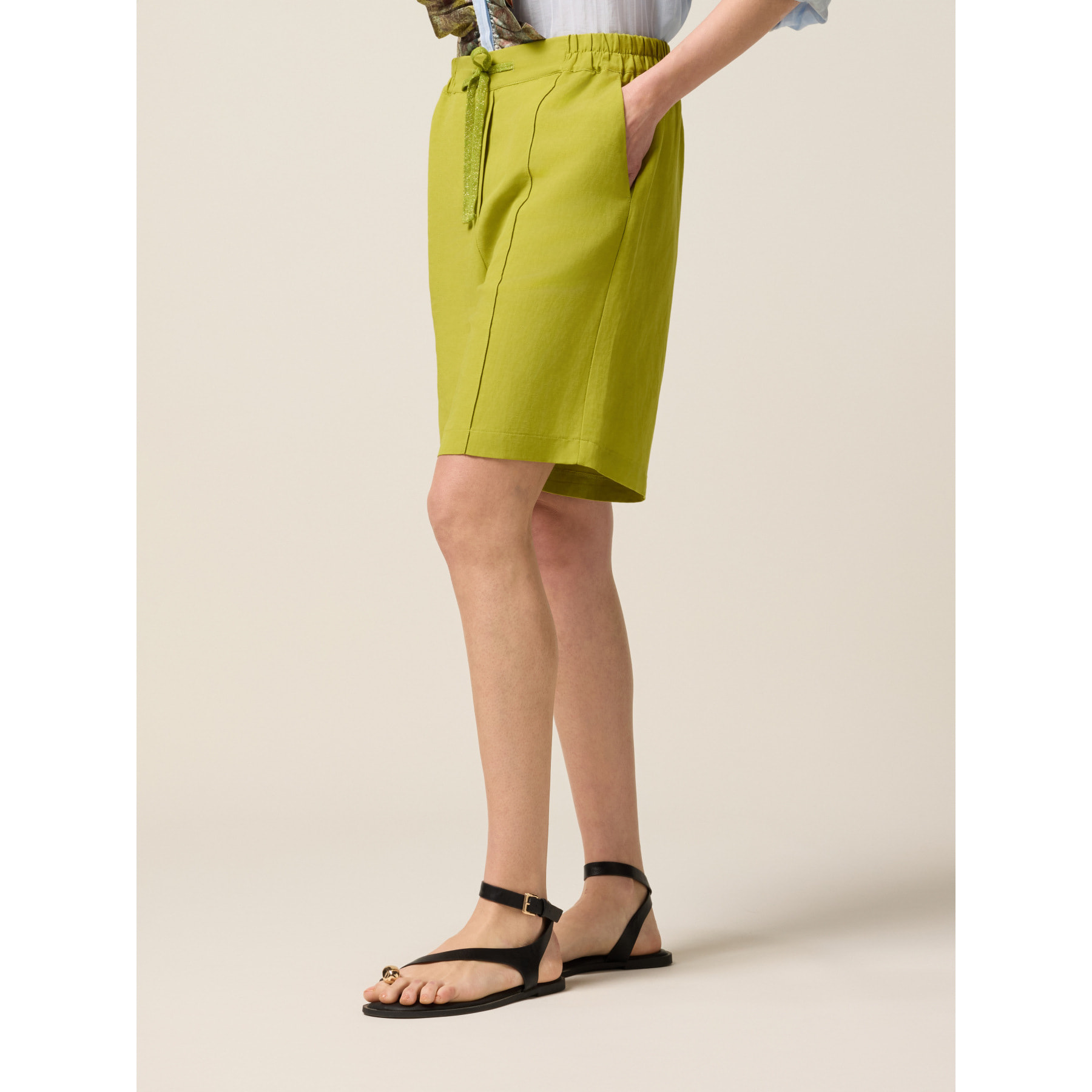 Oltre - Bermudas de mezcla de lino - Verde