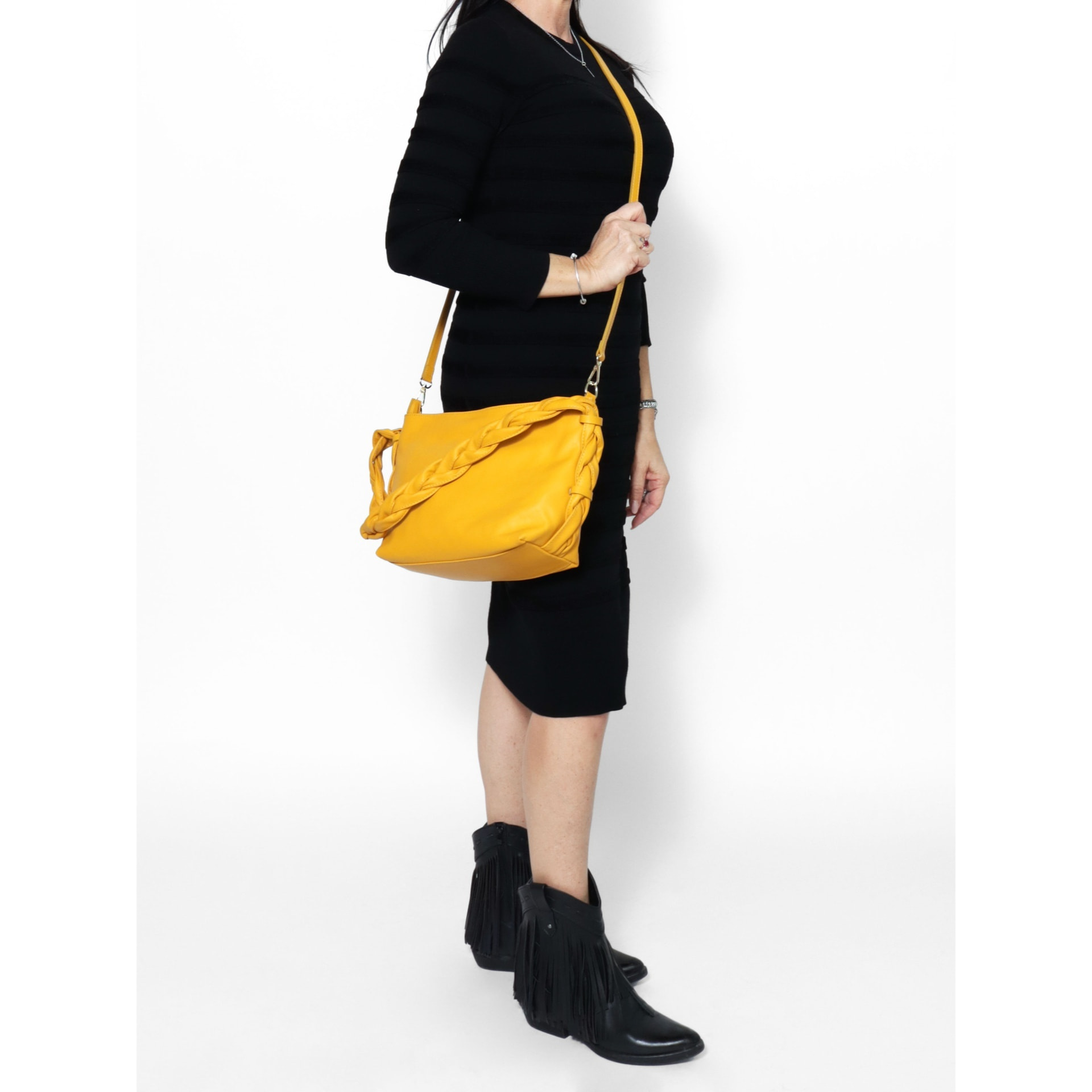 Borsa a spalla da donna - Modello Isara - Vera pelle - 26.0 x 22.0 x 9.0 cm