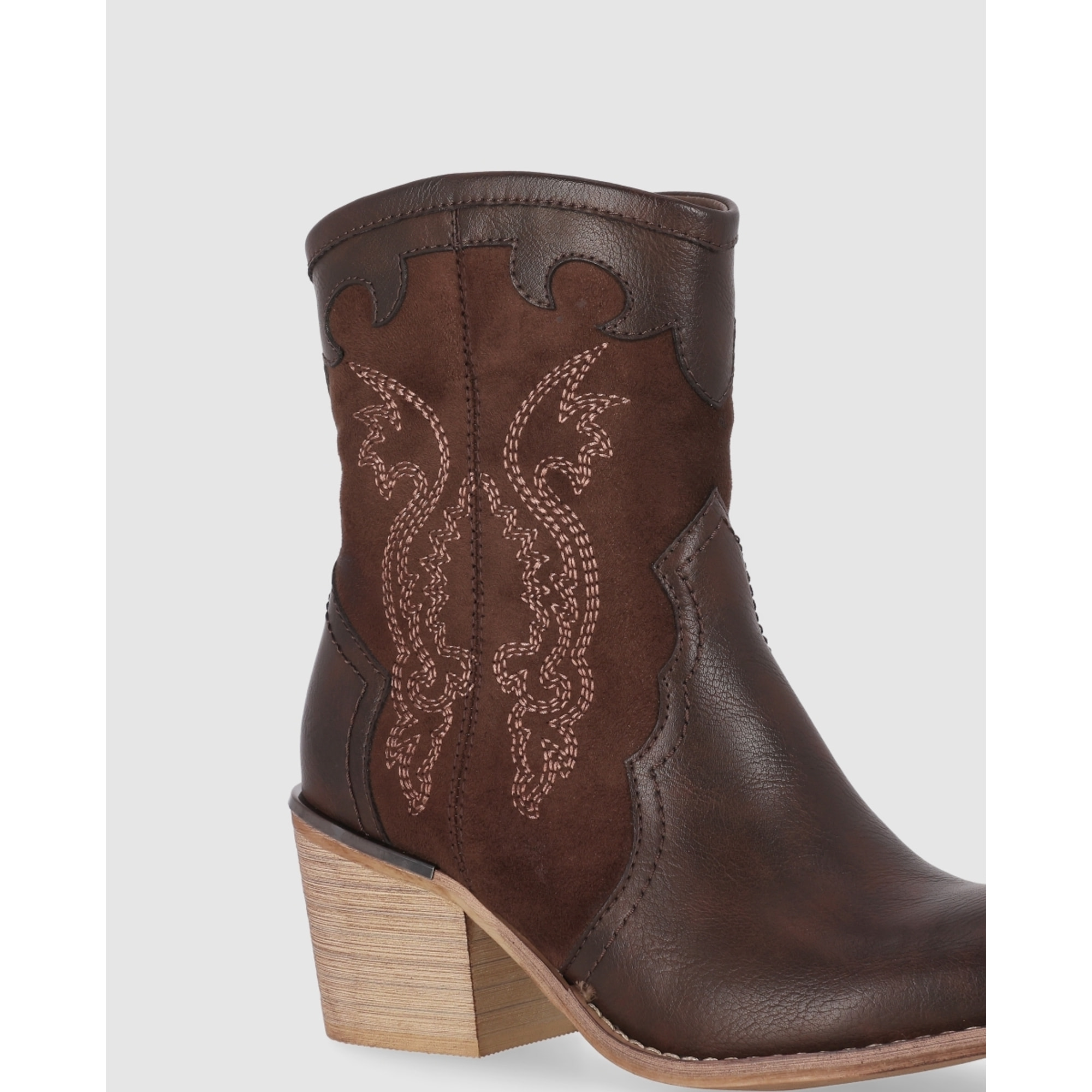 Botines - Marron - Tacón: 7 cm
