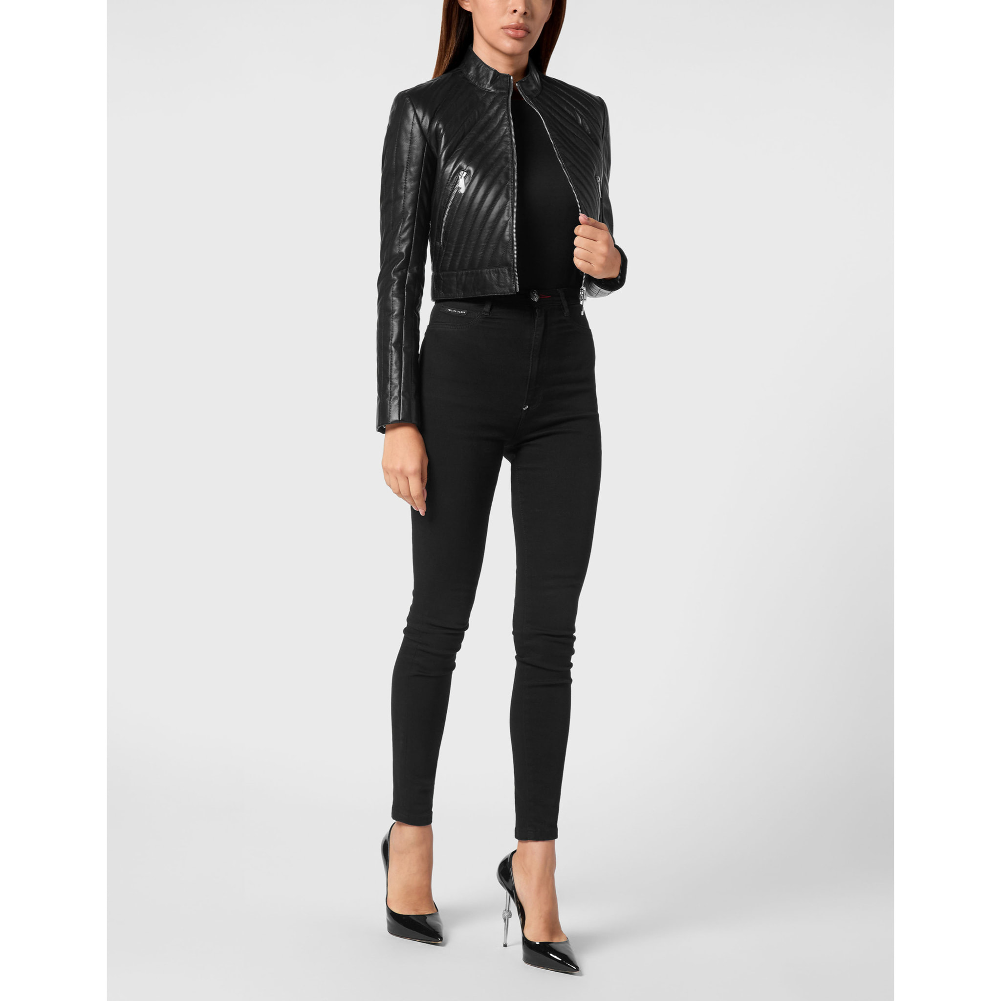 PHILIPP PLEIN Leather Biker FLAME