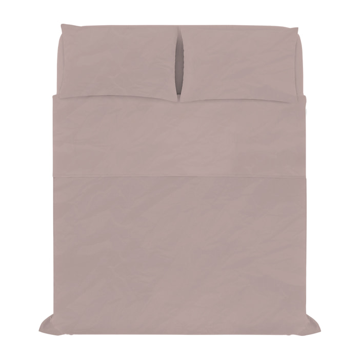 COMPLETO LETTO WATER WASHED, 100% Microfibra, No Stiro - ROSA ANTICO