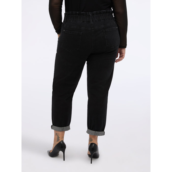 Fiorella Rubino - Jeans Balloon con lentejuelas negras - Negro