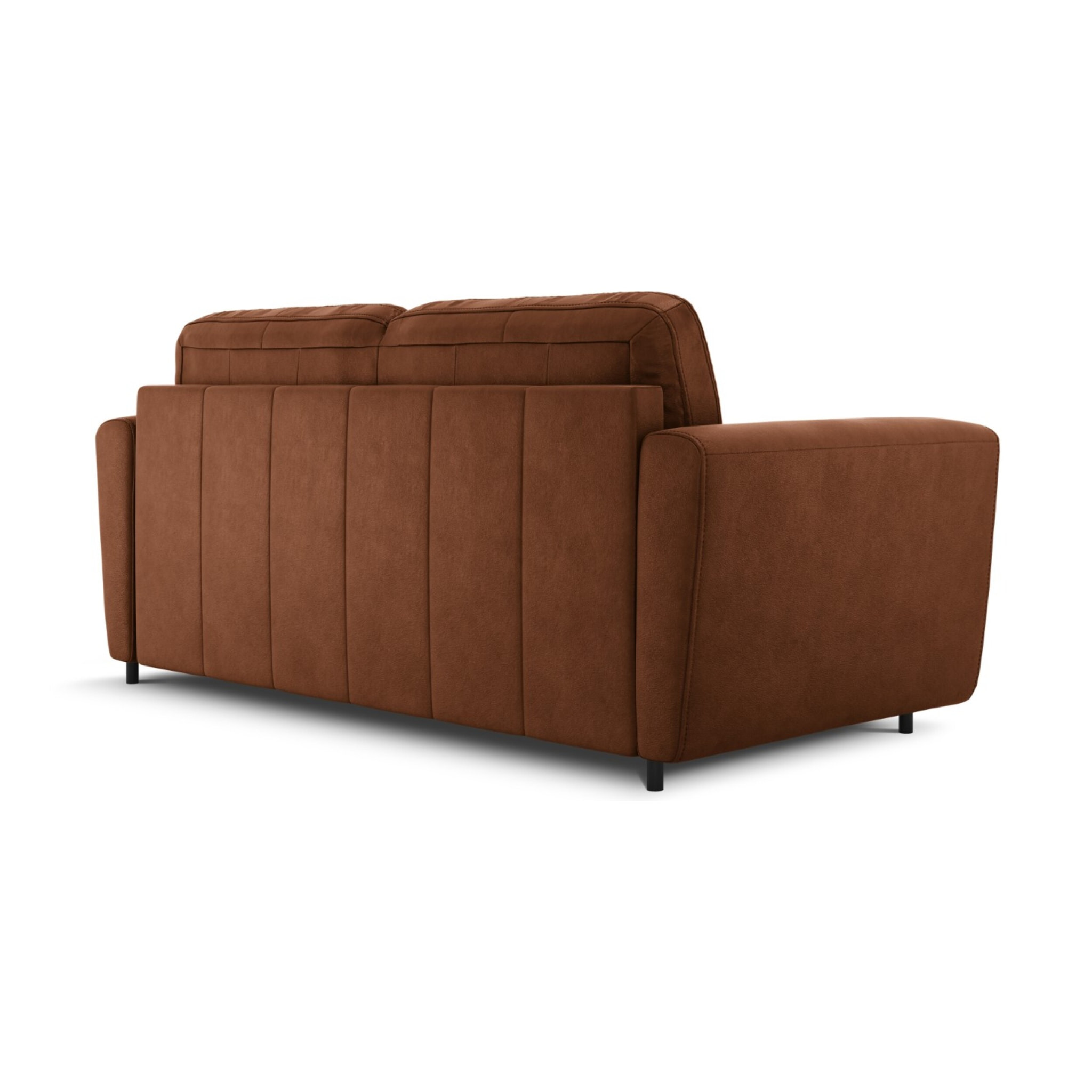 Canapé convertible "Audra" 3 places en cuir véritable marron