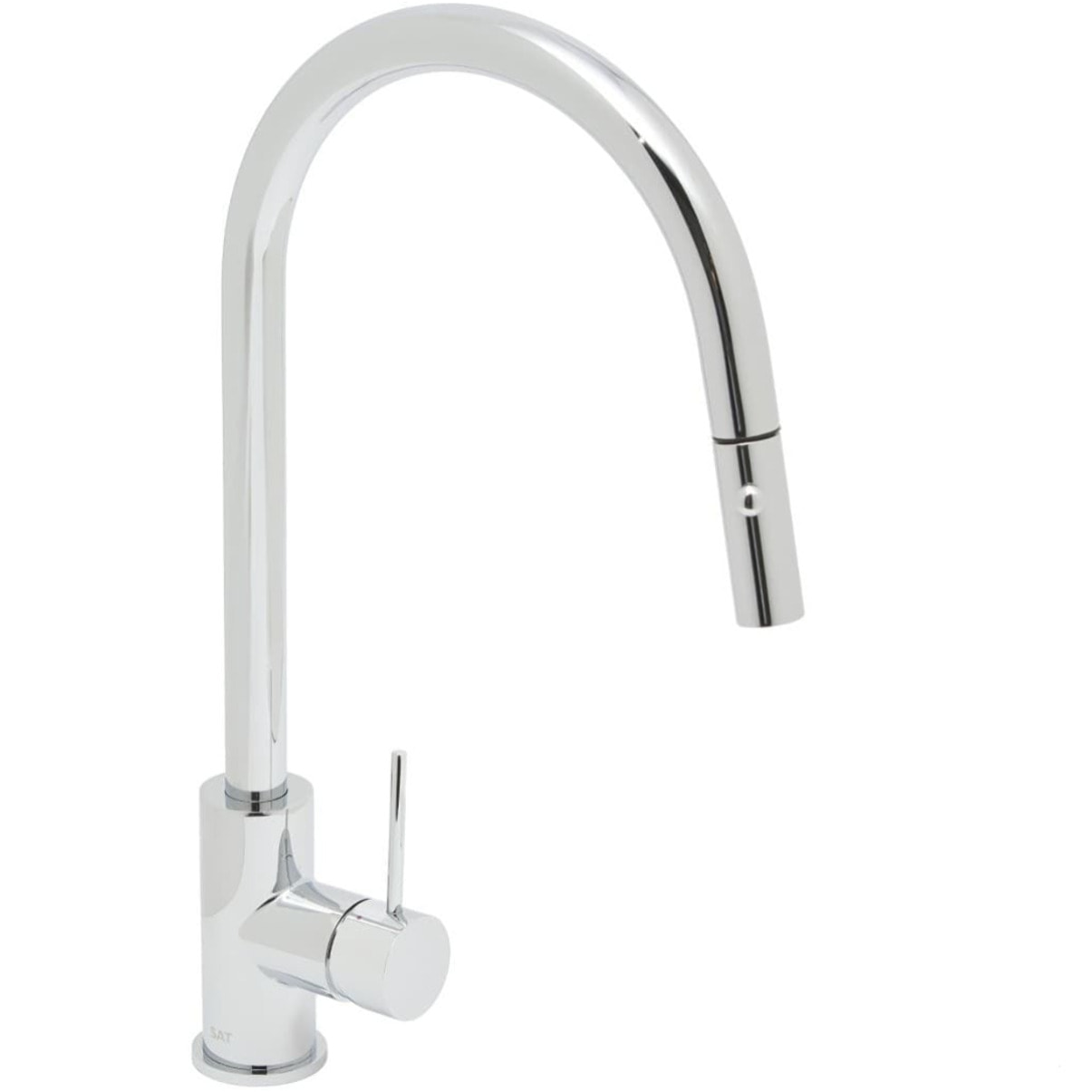 Aurum mitigeur évier sur pied à levier 44 cm avec douchette extractible 2 jets, chrome brillant (SATBAUR286CR)