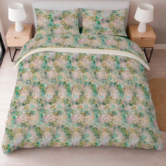 Completo Lenzuola LEAVES 100% Cotone e Made in Italy con stampa digitale HD