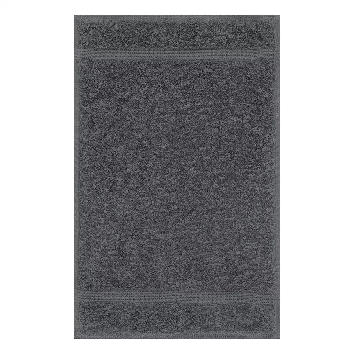 Serviette invites pur coton 550 g/m² uni anthracite Elea carbone
