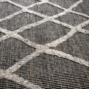 Authentique tapis tissé main en relief en laine