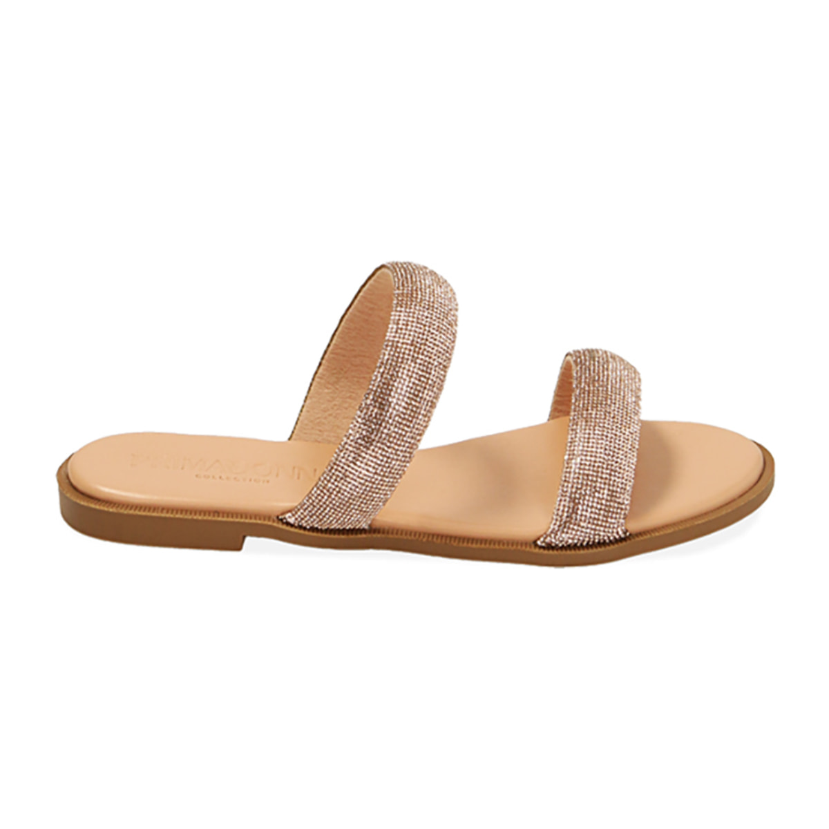 Zapatillas nude con pedrería