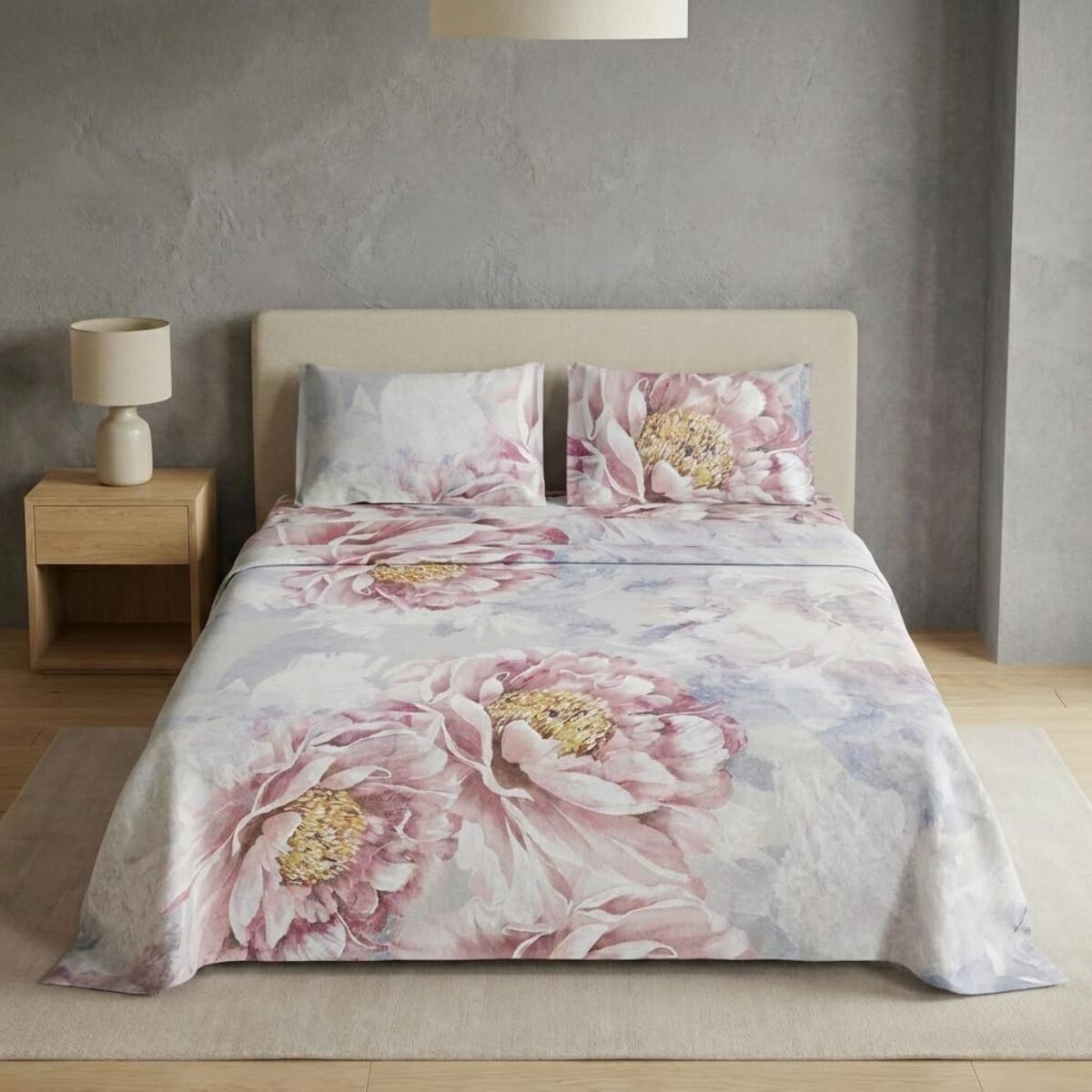 Set completo letto matrimoniale 100% cotone, 180x200 cm, con Stampa Digitale di Alta Qualità, Intrecci