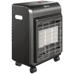 Chauffage d'appoint gaz portable 4,2kW poêle à gaz avec système ODS noir