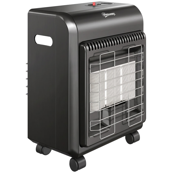 Chauffage d'appoint gaz portable 4,2kW poêle à gaz avec système ODS noir