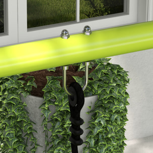 Balançoire 2 agrès portique avec balançoire et face à face dim. 2,55L x 1,6l x 1,8H m métal époxy PE gris vert