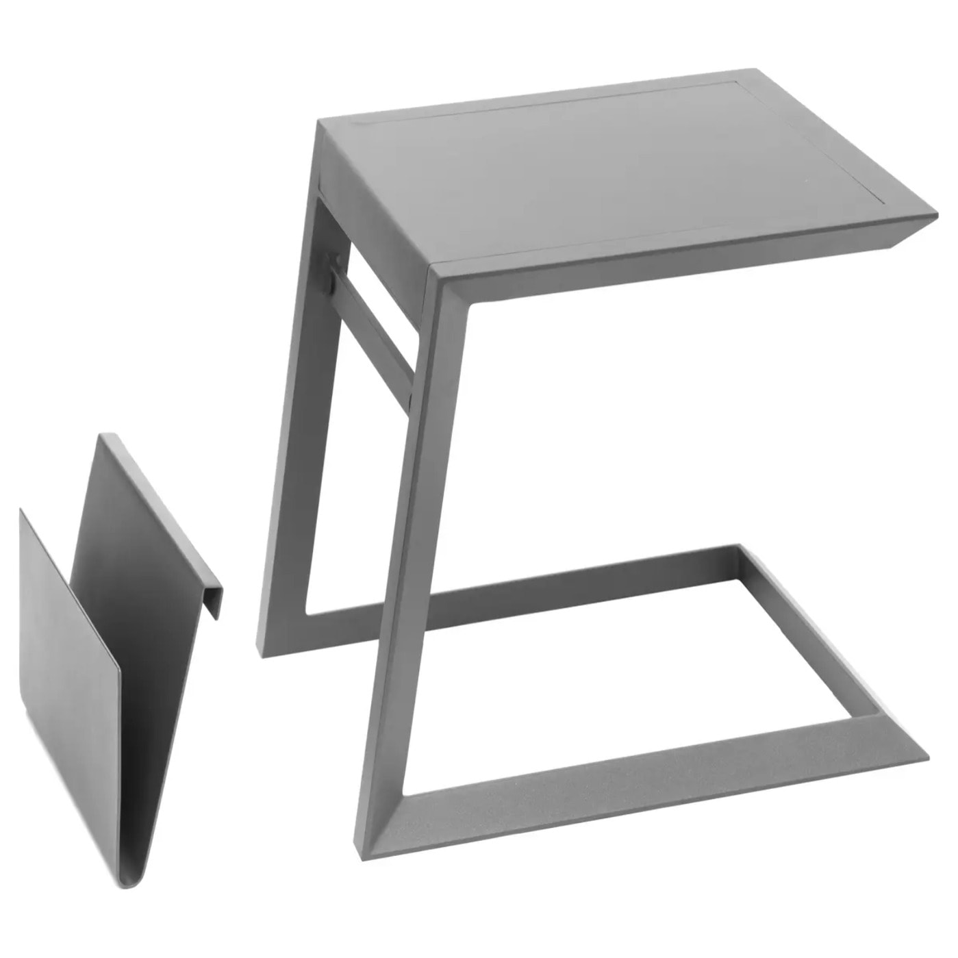 Table d'appoint de jardin carrée "Allure" graphite 55x45x55cm en aluminium traité époxy
