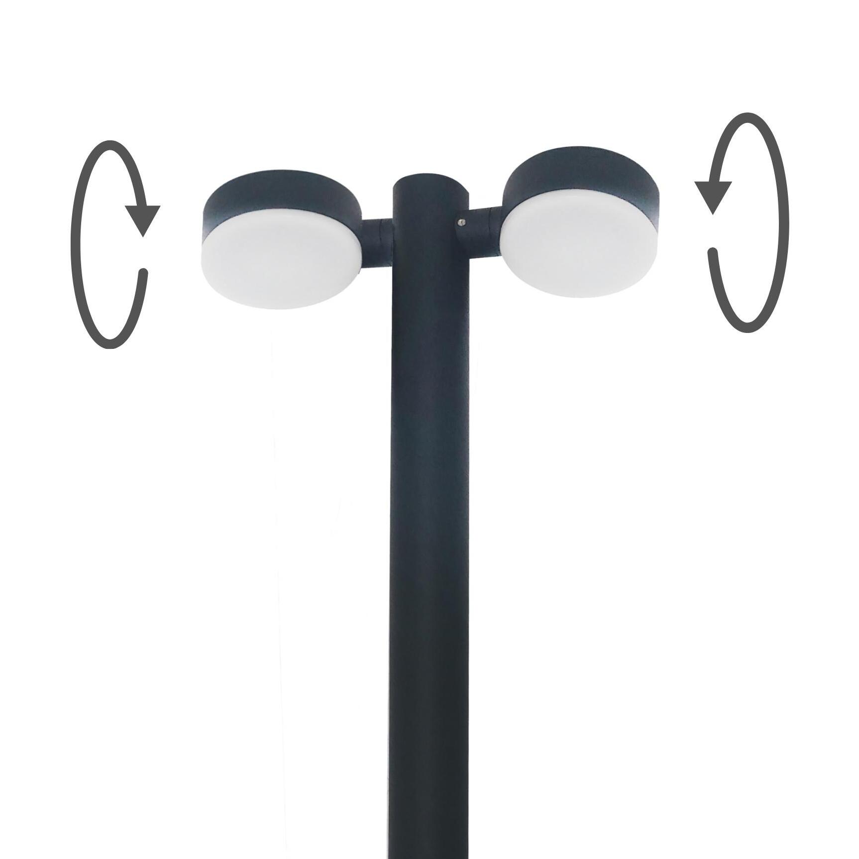 FORLIGHT Farola Exterior IP54 Pale LED 21W Blanco Neutro - 4000K Gris Urbano para Exterior de Jardín, Entrada, Camino