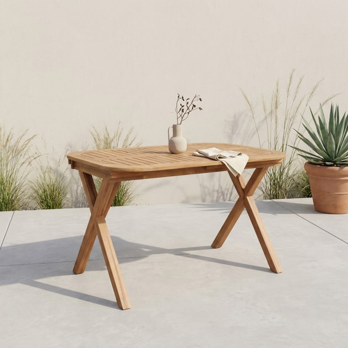 Table de jardin extensible bois d'acacia 4-6 places TANZO