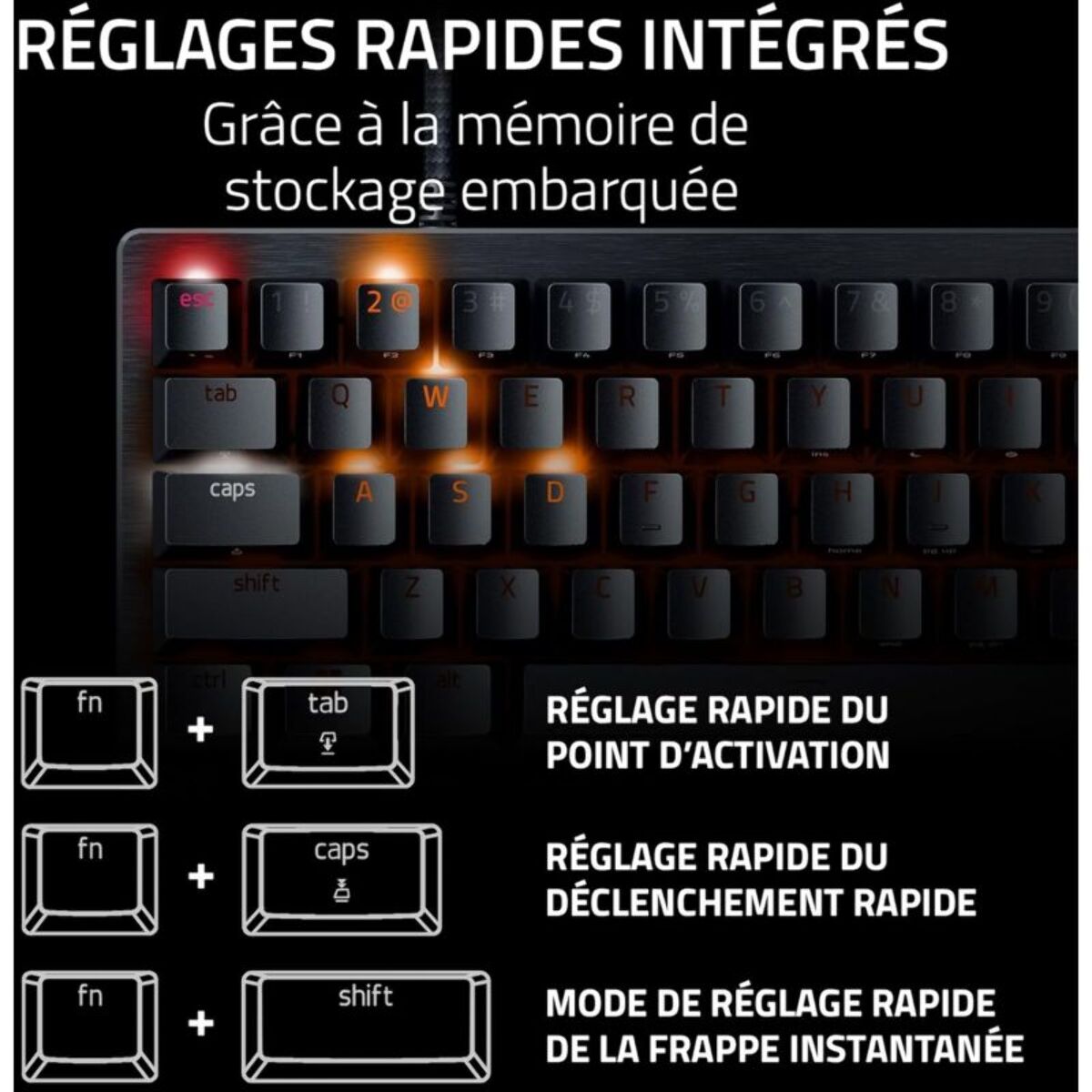 Clavier gamer RAZER Huntsman V3 Pro Mini Noir