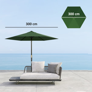 Toldo de Recambio de Sombrilla de 3 m Toldo de Repuesto para Sombrilla de Patio con Ventilación Superior Protección UV 30+ Cubierta de Repuesto para Parasol de Poliéster para Exteriores Verde