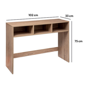Console 3 cases Effet chêne naturel Mix N' Modul