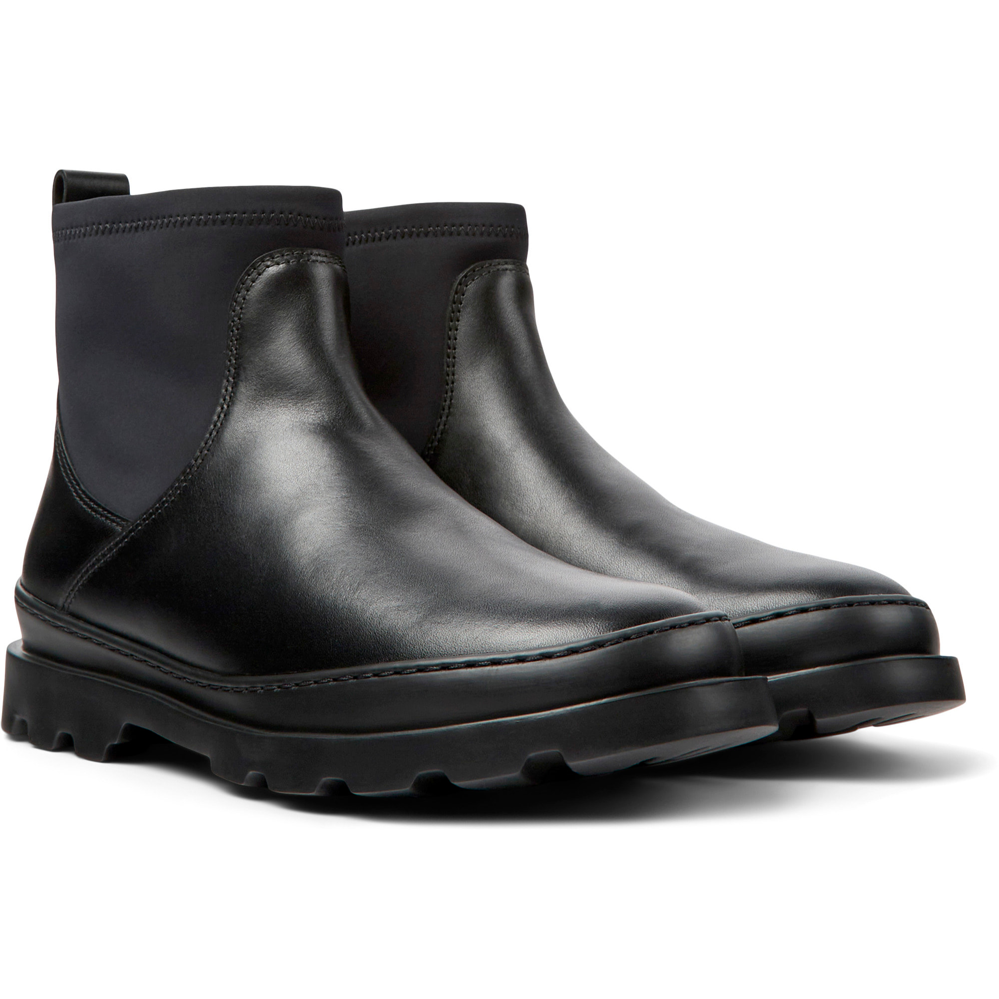 Botines - CAMPER Brutus - Negro - Cuero liso