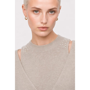 Kocca - Maglia a maniche lunghe in misto lana con scollo a v Donna
