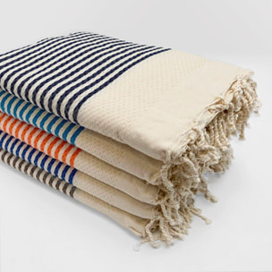Fouta nid d’abeille traditionnelle L - Yadara Taupe - 190g/m²