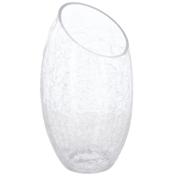 Vase bombé verre craquelé H23cm