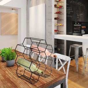 Casier A Bouteilles Filaire Noir Nid Dabeille