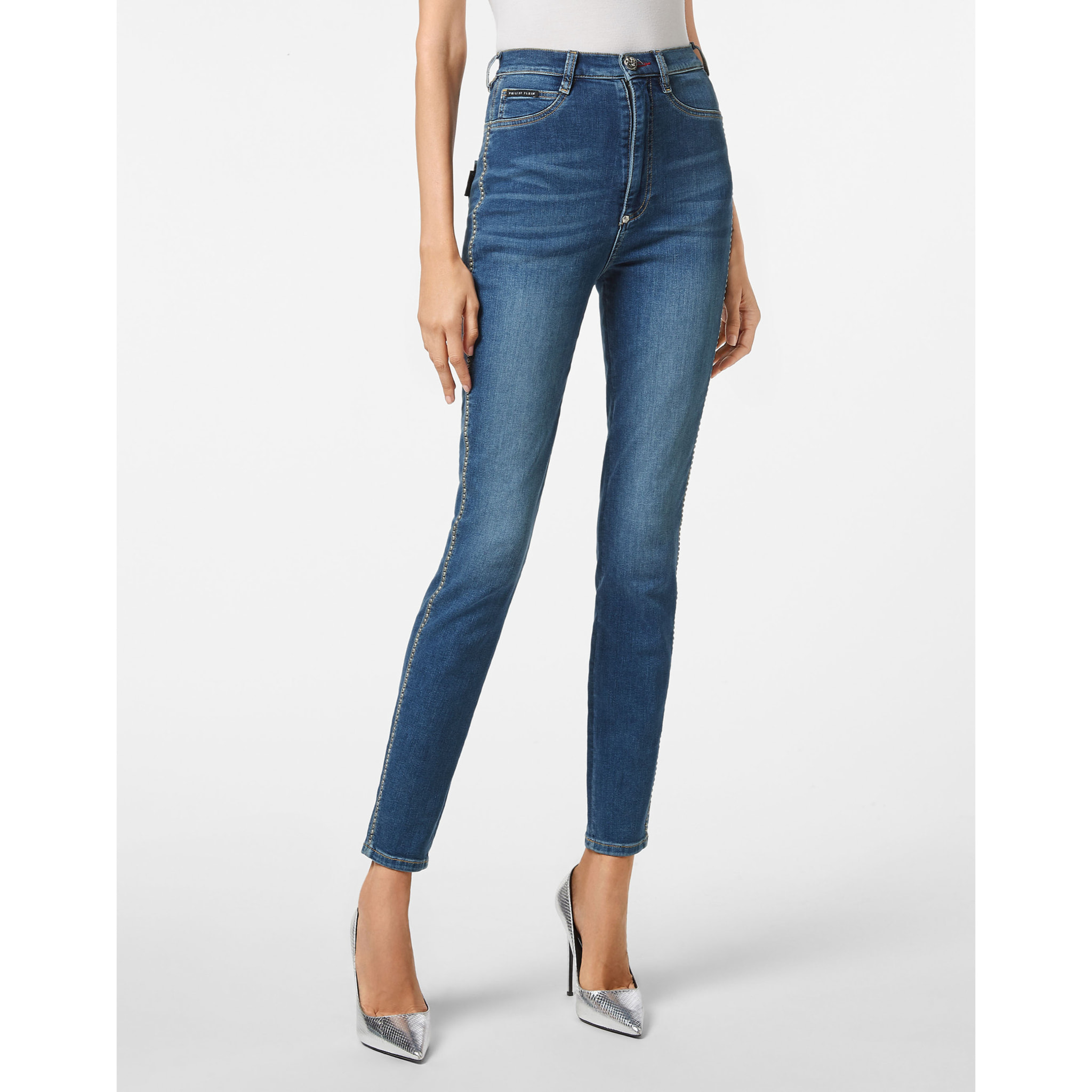 PHILIPP PLEIN Jegging de cintura alta