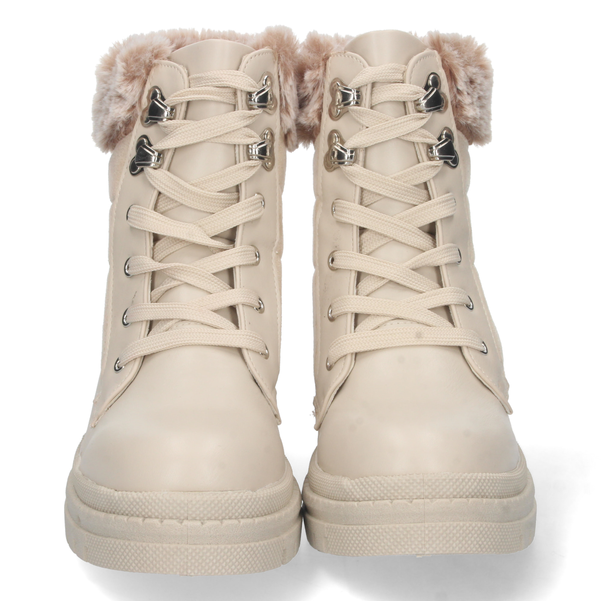 Botin de Plataforma Forrado y Cordones