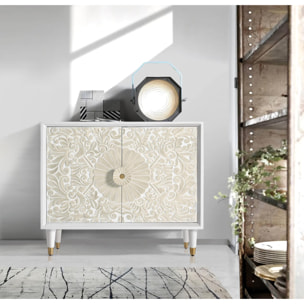 Consola de Madera de Mango 90 Cm Estilo Mediterráneo Moderno