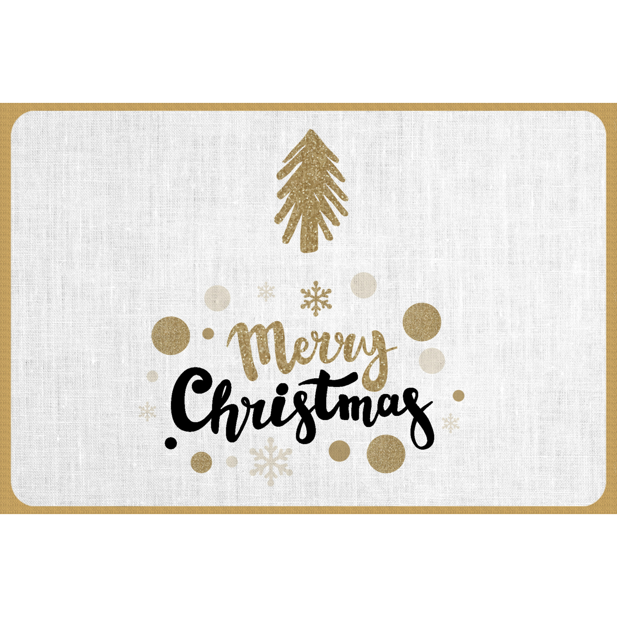 VINILIKO, set de 4 individuales de mesa Golden Merry Christmas 4u-30x45 cm